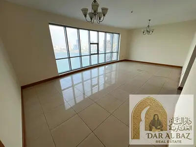 شقة للايجار السنوى بمنطقة مميزة فى الشارقة باركينج مجانى اطلالة بحرية بالكامل تكيف مركزى مساحة واسعة فى موقع متميز وسعر مغرى