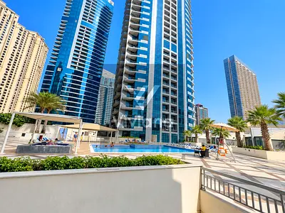 شقة غير مفروشة للإيجار من غرفتي نوم | باي سنترال ويست، دبي مارينا | إطلالة على المجتمع السكني | طابق منخفض