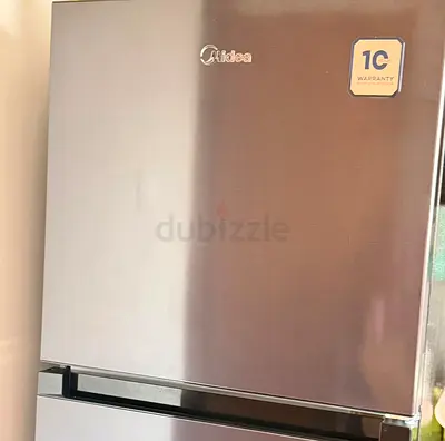 Midea Stainless Steel Refrigerator - Top Freezer, Good Condition
