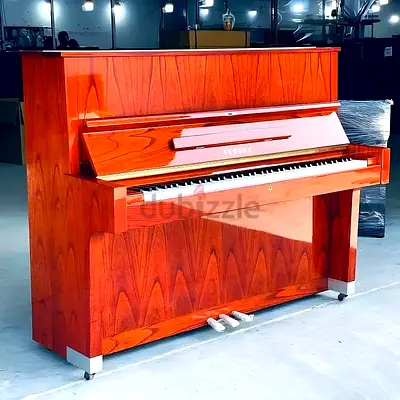 Yamaha W104 Upright Piano - Natural Teak Wood Finish (Made in Japan)