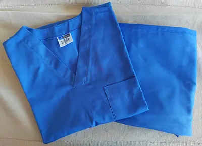 Blue Medical Scrub Set (Top + Pants) - Unisex, brand new