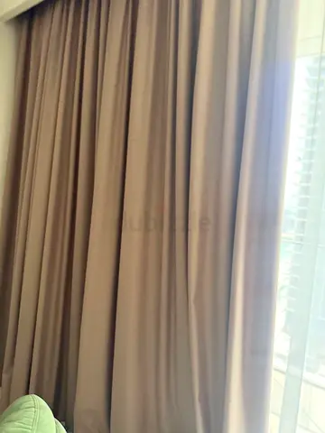 Cappuccino and Sheer White Curtains 3*4.5 with Dark Drapes - Set for Living Room