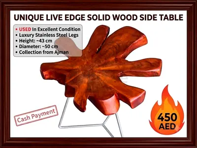 Live edge solid wood side table