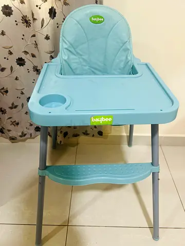 Light blue Baybee high chair with tray - good used condition