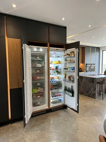 Miele brand latest model separate fridge and freezer set built-in fully-integrated model