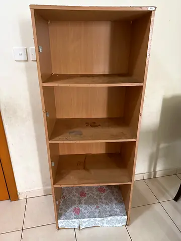Free-Wooden 4-Compartment Storage Shelf / Bookcase - Light Beech