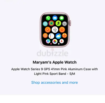 Apple Watch Series 9 GPS 41mm - Pink Aluminum with Light Pink Sport Band. Great condition. No box.