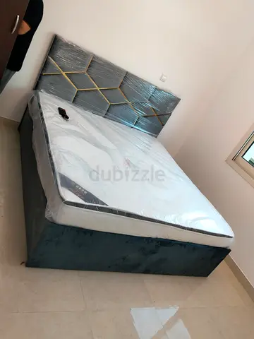 King-size upholstered bed with mattress (brand new)