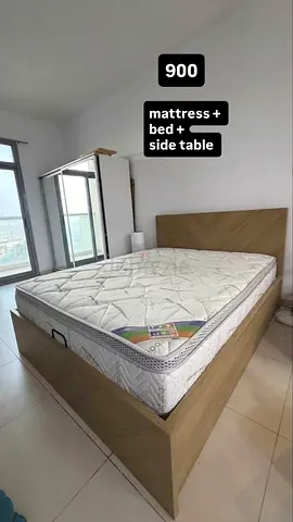 Wooden Storage Ottoman Bed with Lift-Up Mattress - Queen Size